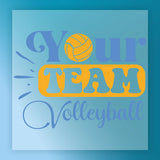 a vibrant and playful volleyball-themed design with the text "Your Team Volleyball" prominently displayed.