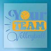 a vibrant and playful volleyball-themed design with the text "Your Team Volleyball" prominently displayed.