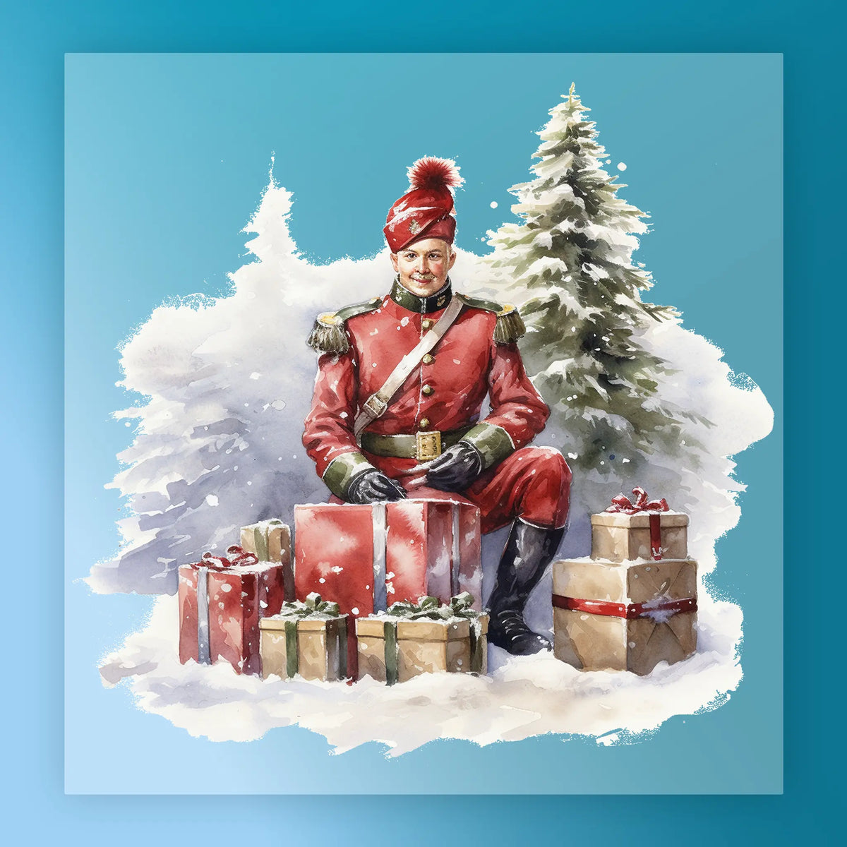 Vintage Christmas Soldier in Snow