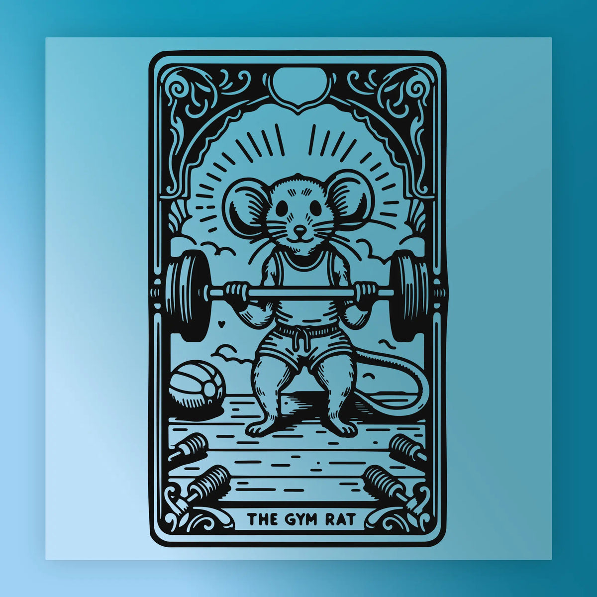 The Gym Rat Cartoon Fitness Design
