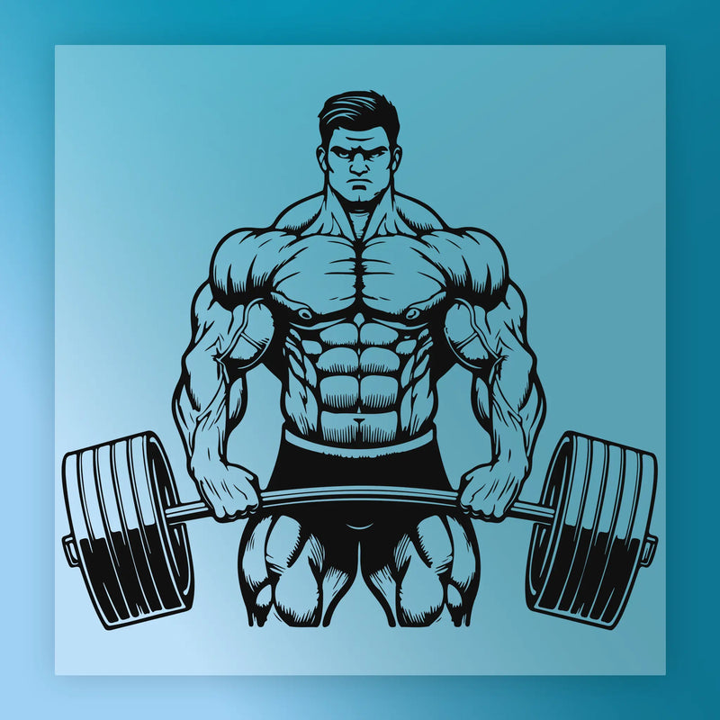 Muscle Man Lifting Barbell - Heat Press Ready - InkMerge DTF Transfer