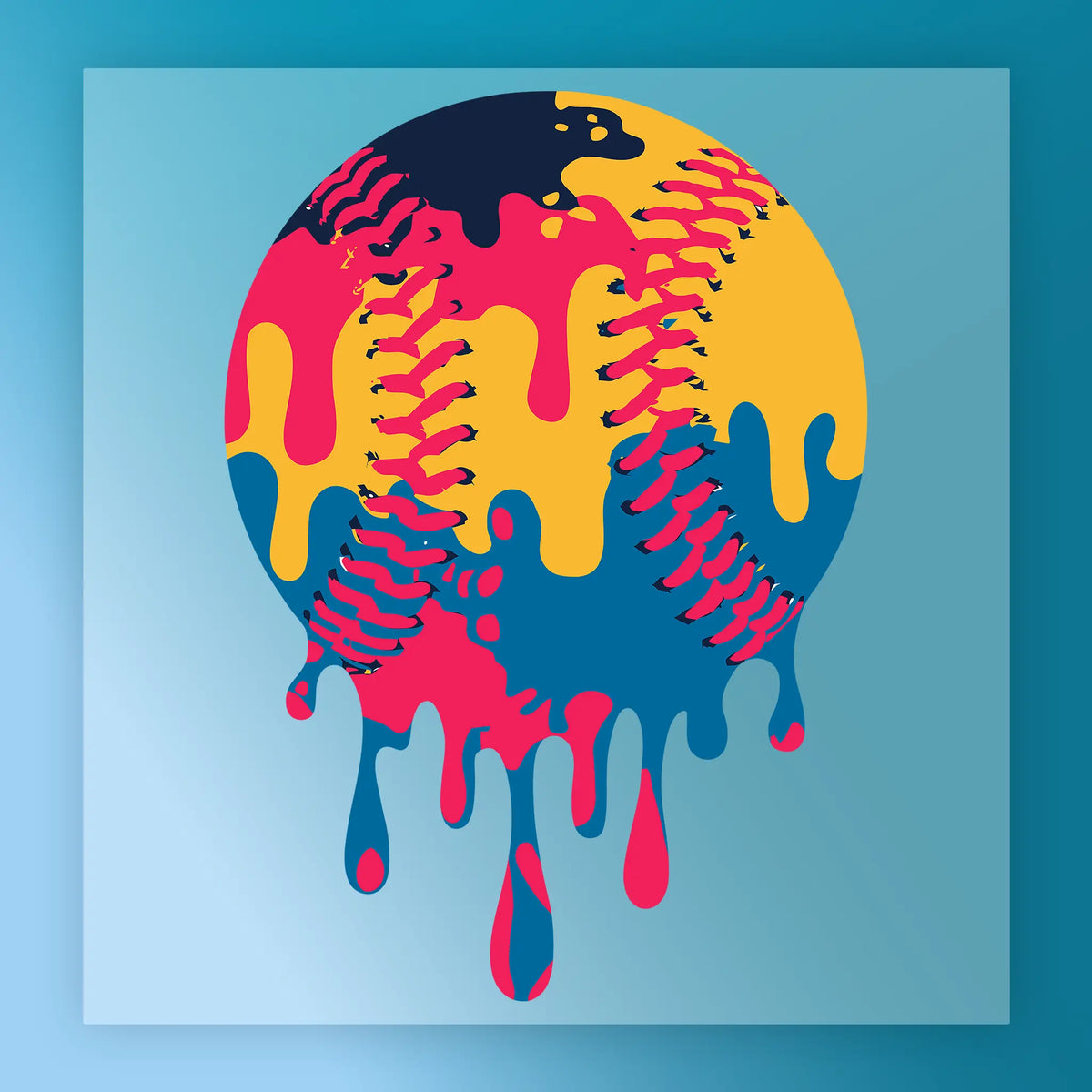 Abstract Baseball Drip Design