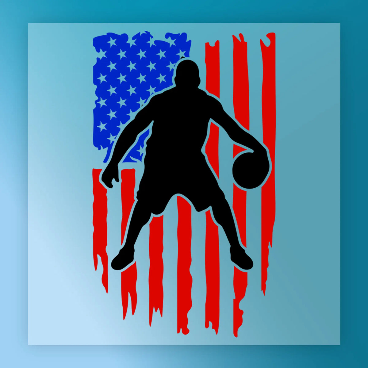 Basketball Player Silhouette Design - Heat Press Ready