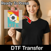 Football Is Life Soccer Ball DTF Transfer - InkMerge Heat Press Design