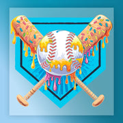 Baseball Ice Cream Design - Ready to Press Vibrant Colors DTF Transfer - InkMerge Heat Press Design