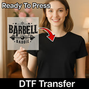 Barbell Baddie Empowerment Design DTF Transfer - InkMerge Heat Press Design