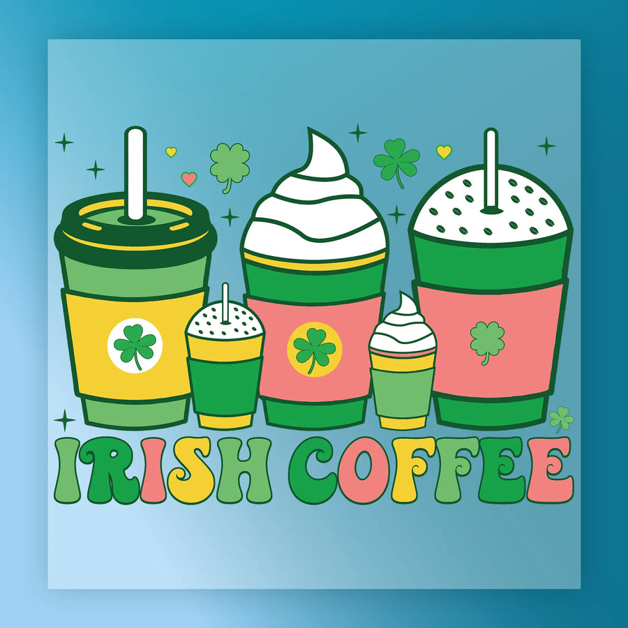 Irish Coffee Shamrock Design DTF Transfer - InkMerge Heat Press Design