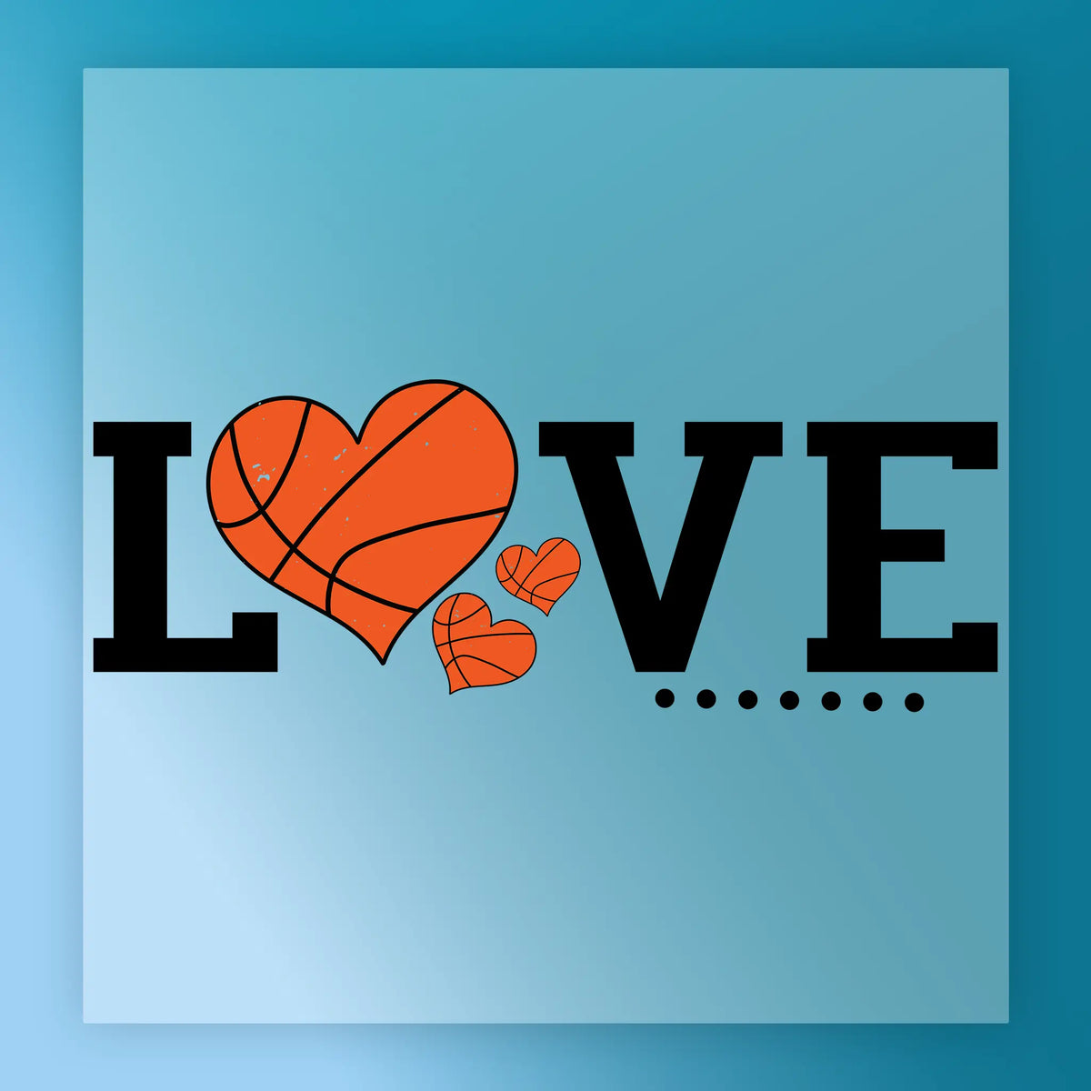 LOVE Basketball Heart Design