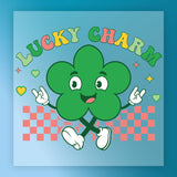 'Lucky Charm' Cartoon Clover Shirt Design DTF Transfer - InkMerge Heat Press Design