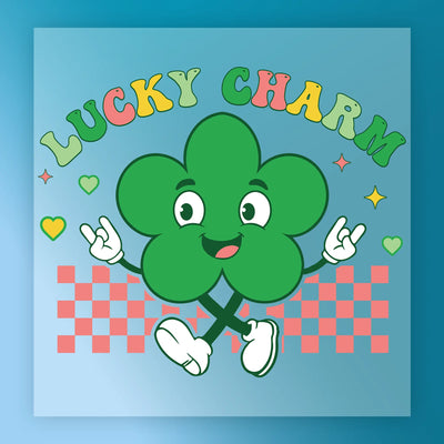 'Lucky Charm' Cartoon Clover Shirt Design  - Ready to Press - InkMerge DTF Transfer