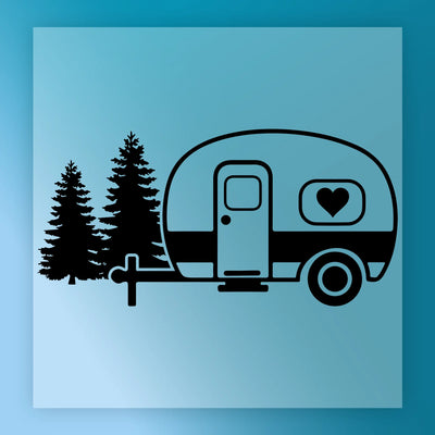 Adventure Camper Silhouette with Heart - Ready to Press - InkMerge DTF Transfer