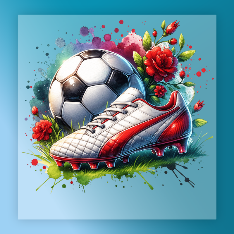 Soccer Ball Floral Elegance - Ready to Press - InkMerge DTF Transfer