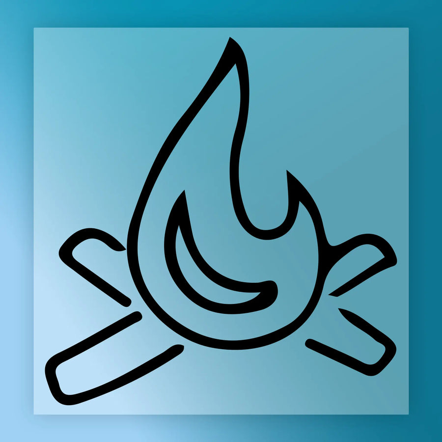 Minimalist Campfire Design DTF Transfer - InkMerge Heat Press Design