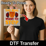 Don't Stop To Workout DTF Transfer - InkMerge Heat Press Design