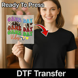 GAME DAY Vibes Volleyball Heart Design DTF Transfer - InkMerge Heat Press Design