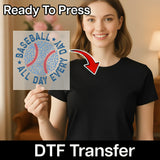 Baseball All Day Every Day Leopard Print DTF Transfer - InkMerge Heat Press Design