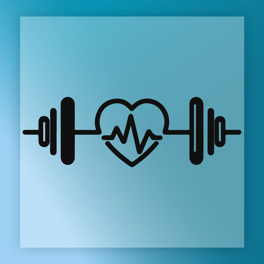 Fitness Heart Barbell Design DTF Transfer - InkMerge Heat Press Design