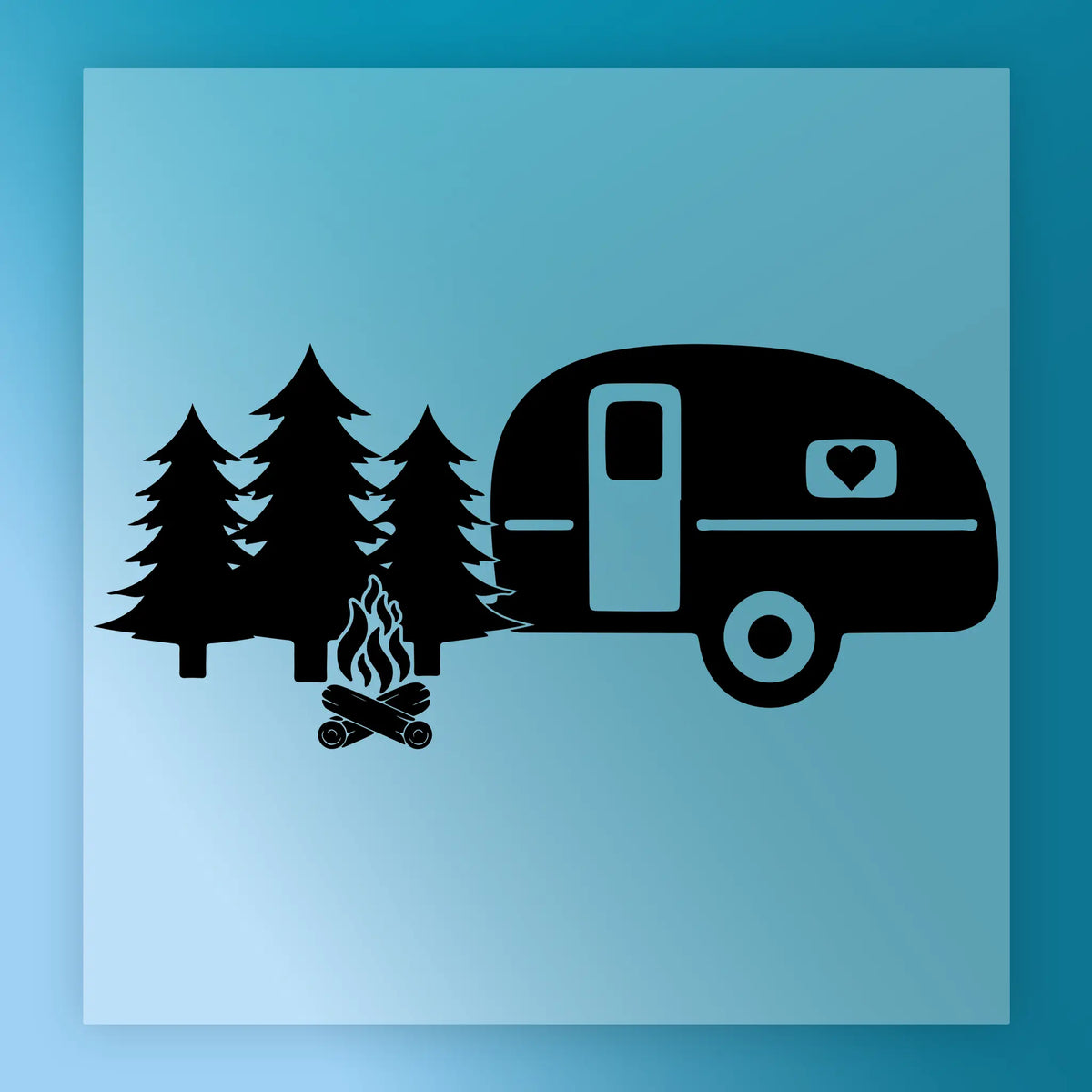 Camper Trailer Adventure Design DTF Transfer - InkMerge Heat Press Design