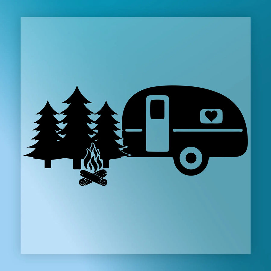 Camper Trailer Adventure Design DTF Transfer - InkMerge Heat Press Design