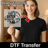 Little Sister Biggest Fan Volleyball Design DTF Transfer - InkMerge Heat Press Design