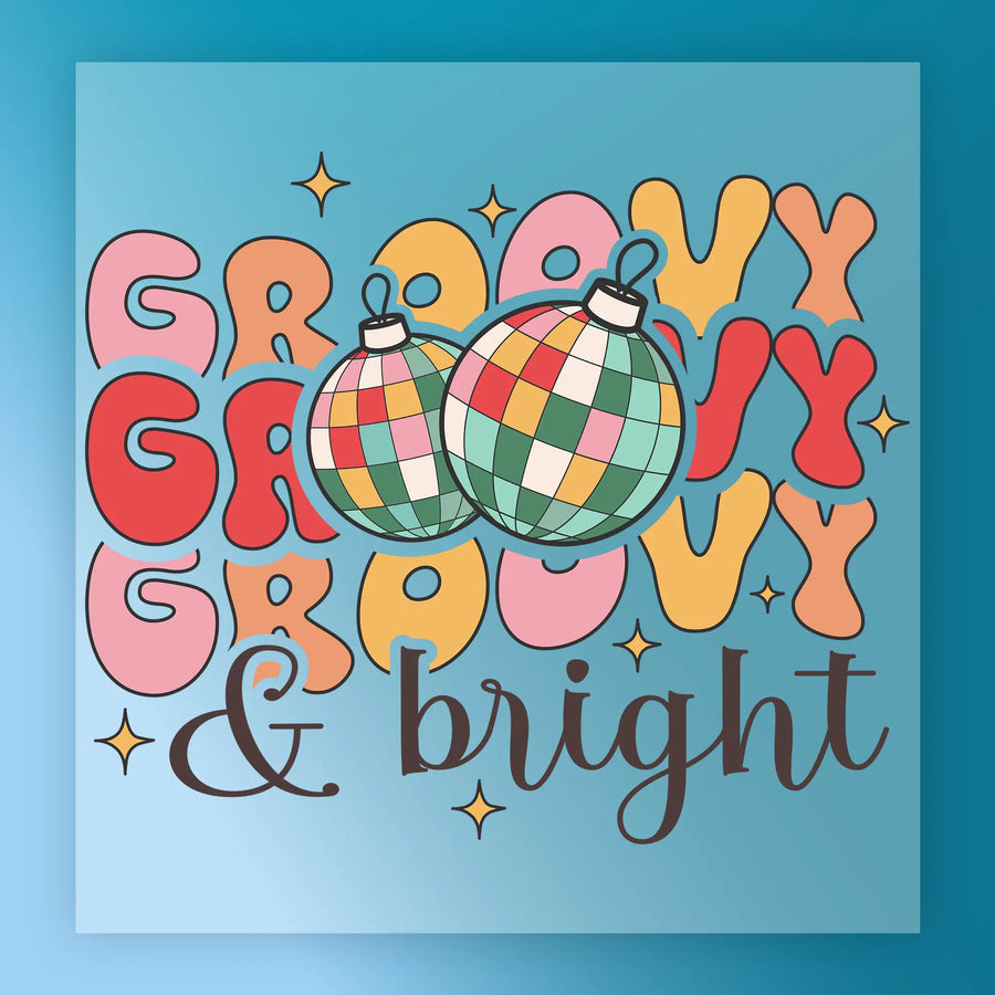 Groovy & Bright Disco Ball Design DTF Transfer - InkMerge Heat Press Design