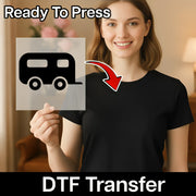 Camper Trailer Silhouette Adventure DTF Transfer - InkMerge Heat Press Design