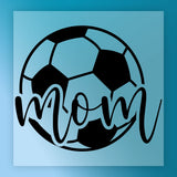 A soccer ball with the word "momm" written on it in a stylized font.