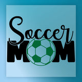 a soccer ball and the text "Soccer Mom" in a stylized design.