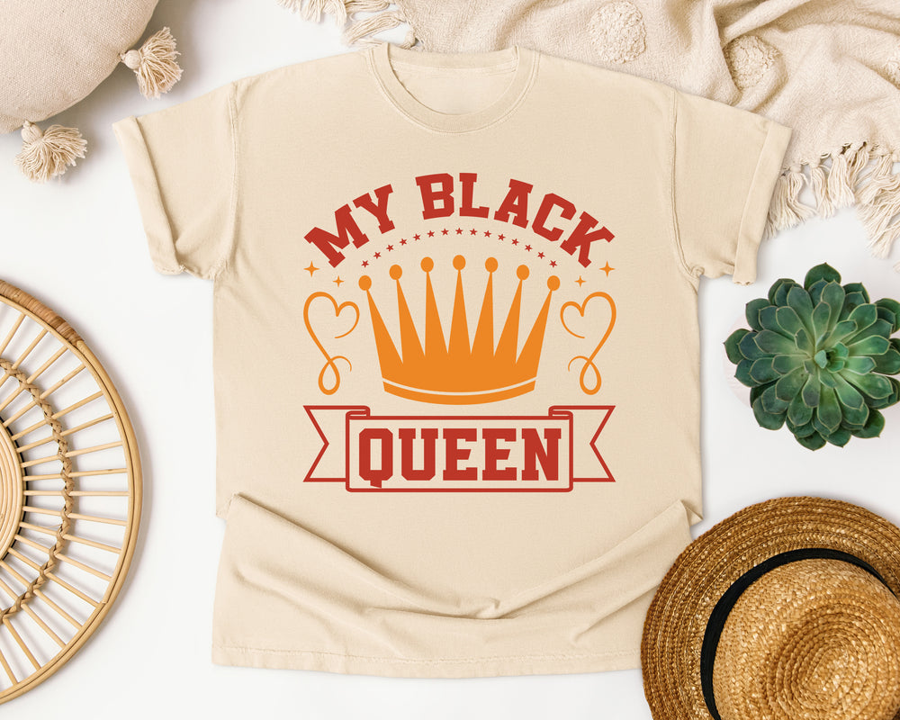 My Black Queen Crown graphic tee in Ivory Comfort Colors 1717