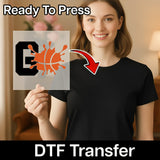 Go Splatter Basketball Design DTF Transfer - InkMerge Heat Press Design