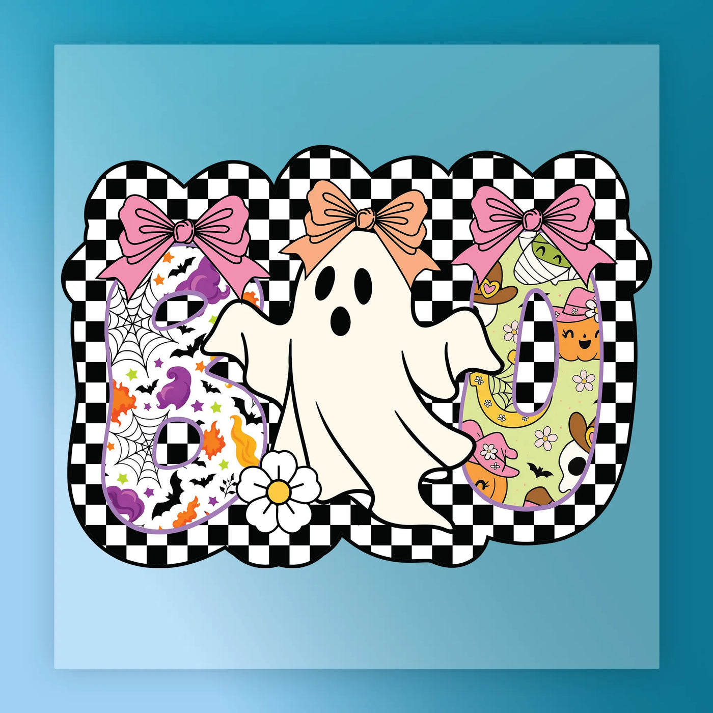 Boo Ghost Halloween Design DTF Transfer - InkMerge Heat Press Design