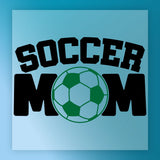 a soccer ball with the text "SOCCER MOM" written above it, which is a creative and playful design.