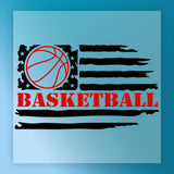 Black Basketball Flag DTF Transfer - InkMerge Heat Press Design