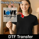 LOVE Volleyball Splash Design DTF Transfer - InkMerge Heat Press Design