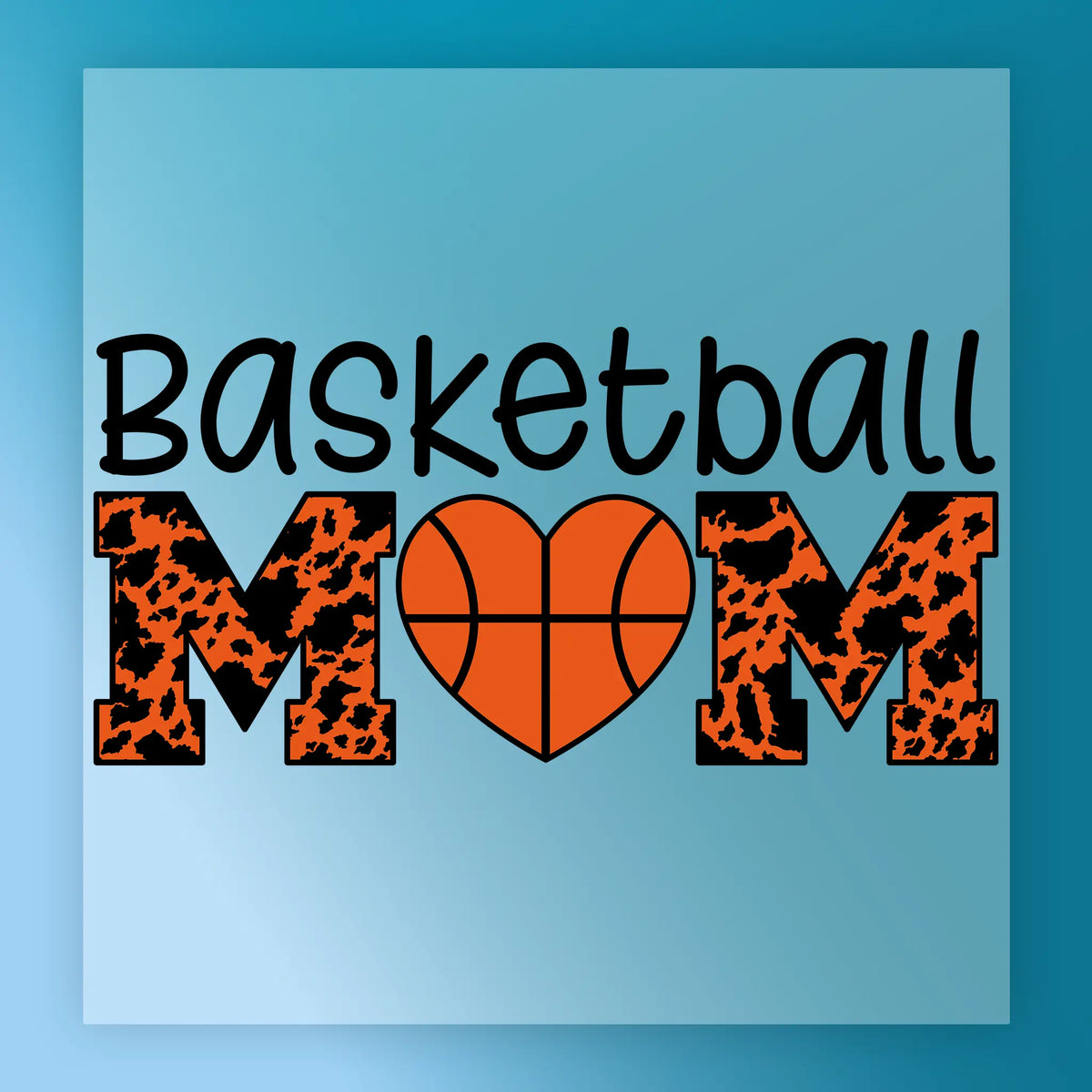Basketball Love Leopard Heart Design