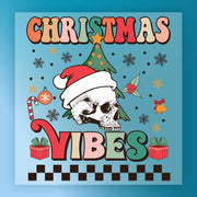 Christmas Vibes Skull Design DTF Transfer - InkMerge Heat Press Design