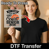 Heart, Basketball  Senior Mom Shirt Design DTF Transfer - InkMerge Heat Press Design