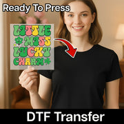 Little Miss Lucky Charm Clover DTF Transfer - InkMerge Heat Press Design