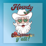Howdy Christmas Y'all Santa Cowboy Design DTF Transfer - InkMerge Heat Press Design