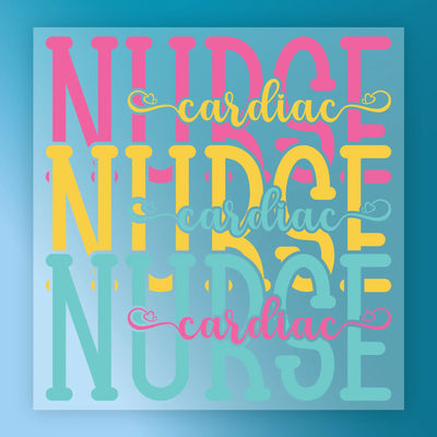 Cardiac Nurse Heart Design - Heat Press Ready - InkMerge DTF Transfer