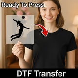 Female Volleyball Spike Silhouette DTF Transfer - InkMerge Heat Press Design