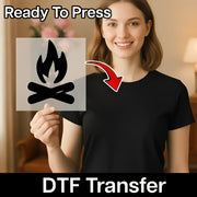 Campfire Adventure Silhouette DTF Transfer - InkMerge Heat Press Design