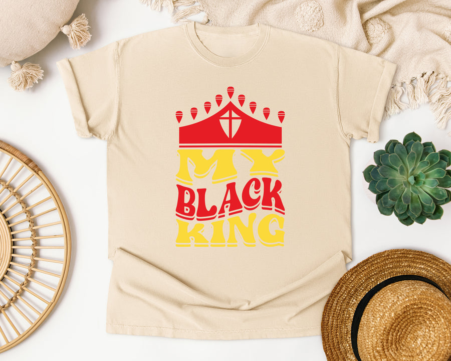 My Black King Crown graphic tee in Ivory Comfort Colors 1717