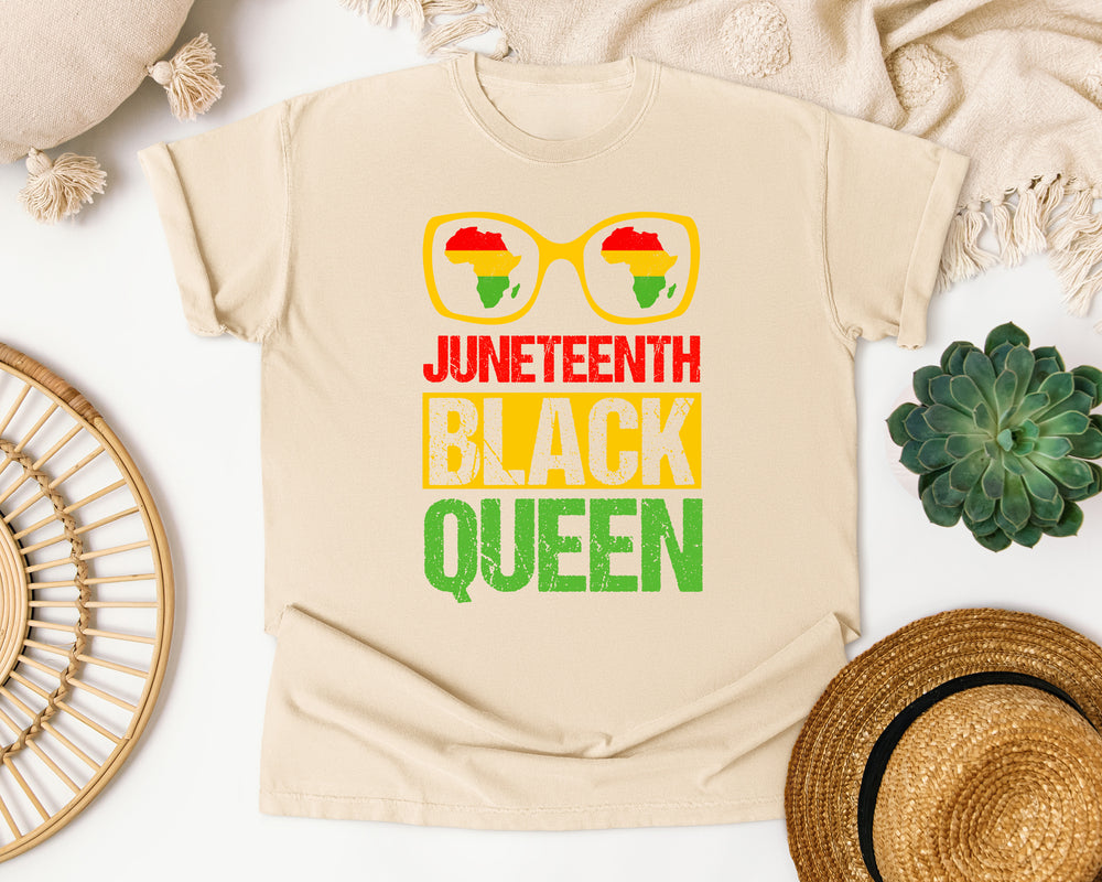 Juneteenth Black Queen graphic tee in Ivory Comfort Colors 1717