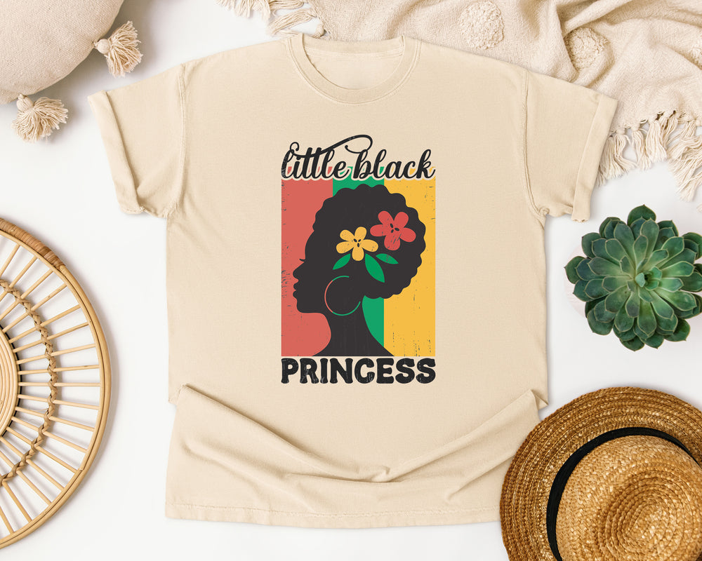 Little Black Princess Afro graphic tee in Ivory Comfort Colors 1717