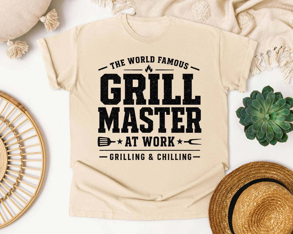 World Famous Grill Master graphic tee in Ivory Comfort Colors 1717