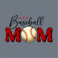 The image showcases the InkMerge Baseball Red Mom DTF Transfer – Ready to Press, featuring 
