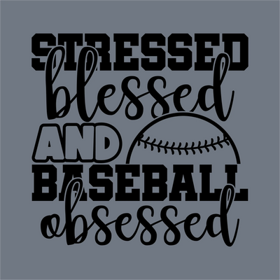 Stitched Stressed Blessed & Baseball Obsessed DTF Transfer – Ready to Press