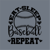 Eat Sleep Baseball Repeat Heart Stitch DTF Transfer – Ready to Press