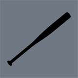 The InkMerge Minimalist Baseball Bat DTF Transfer features a black bat silhouette on a plain gray background, perfect for precut DTF designs or custom transfer projects.